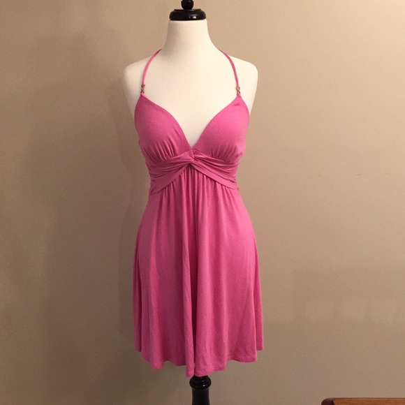 Express Dresses & Skirts - Express pink halter plunge dress size small